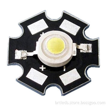 New 1W High-power LED, Aluminum Alloy, White Color, 4,745-7,040K, with Peak Current of 350mA, 120lm
